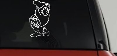 Bashful Dwarf Snow White Cartoons Car or Truck Window Vinyl Decal Sticker
