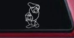 Bashful Dwarf Snow White Cartoons Car or Truck Window Decal Sticker