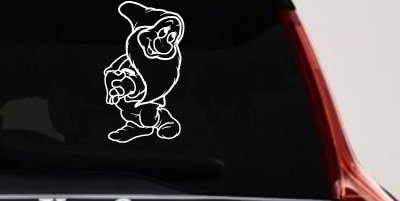 Bashful Dwarf Snow White Cartoons Car or Truck Window Vinyl Decal Sticker