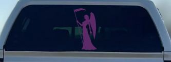 Female Woman Girl Grimm Reaper Car or Truck Window Vinyl Decal Sticker (Violet)