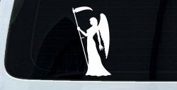 Female Woman Girl Grimm Reaper Car or Truck Window Decal Sticker