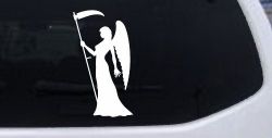 Female Woman Girl Grimm Reaper Car or Truck Window Decal Sticker