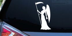 Female Woman Girl Grimm Reaper Car or Truck Window Decal Sticker