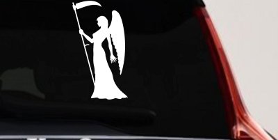 Female Woman Girl Grimm Reaper Car or Truck Window Vinyl Decal Sticker