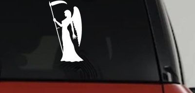 Female Woman Girl Grimm Reaper Car or Truck Window Vinyl Decal Sticker