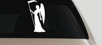 Female Woman Girl Grimm Reaper Car or Truck Window Vinyl Decal Sticker