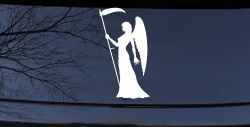 Female Woman Girl Grimm Reaper Car or Truck Window Decal Sticker