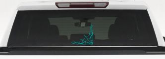 Corner Spider Web With Swirls Car or Truck Window Decal Sticker (Turquoise)