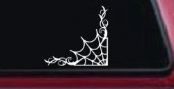 Corner Spider Web With Swirls Car or Truck Window Decal Sticker