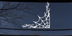 Corner Spider Web With Swirls Car or Truck Window Decal Sticker