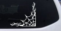 Corner Spider Web With Swirls Car or Truck Window Decal Sticker