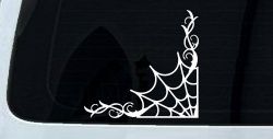 Corner Spider Web With Swirls Car or Truck Window Decal Sticker