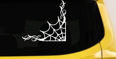 Corner Spider Web With Swirls Car or Truck Window Vinyl Decal Sticker