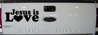 Jesus is Love Christian Car or Truck Window Decal Sticker (Black)