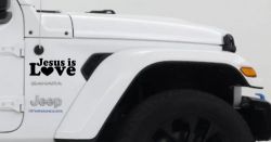 Jesus is Love Christian Car or Truck Window Vinyl Decal Sticker (Black)