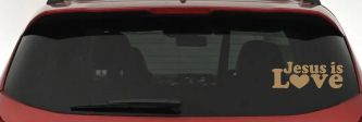Jesus is Love Christian Car or Truck Window Vinyl Decal Sticker (Light Brown)