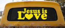 Jesus is Love Christian Car or Truck Window Decal Sticker (Yellow)