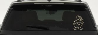Happy Dwarf Snow White Cartoons Car or Truck Window Vinyl Decal Sticker (Desert Sand)