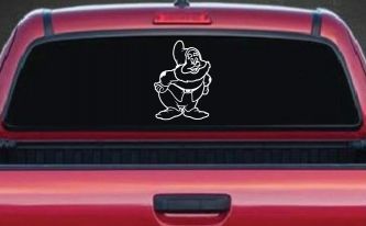 Happy Dwarf Snow White Cartoons Car or Truck Window Decal Sticker