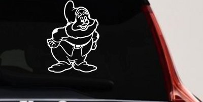 Happy Dwarf Snow White Cartoons Car or Truck Window Vinyl Decal Sticker