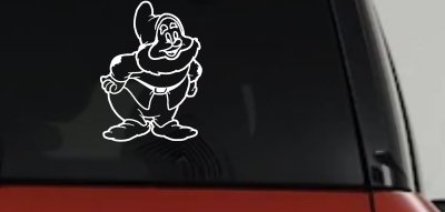 Happy Dwarf Snow White Cartoons Car or Truck Window Vinyl Decal Sticker