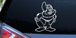 Happy Dwarf Snow White Cartoons Car or Truck Window Decal Sticker