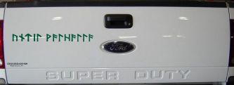 Viking Elder Futhark Until Valhalla Military Car or Truck Window Decal Sticker (Dark Green)