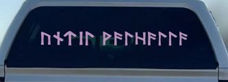 Viking Elder Futhark Until Valhalla Military Car or Truck Window Decal Sticker (Lilac)