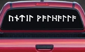 Viking Elder Futhark Until Valhalla Military Car or Truck Window Decal Sticker