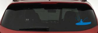 Man Kayak Fishing Car or Truck Window Decal Sticker (Sky Blue)