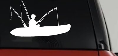 Man Kayak Fishing Car or Truck Window Vinyl Decal Sticker