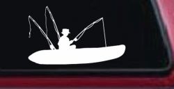 Man Kayak Fishing Car or Truck Window Decal Sticker