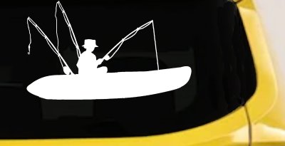 Man Kayak Fishing Car or Truck Window Vinyl Decal Sticker