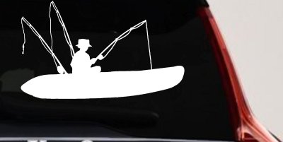 Man Kayak Fishing Car or Truck Window Vinyl Decal Sticker