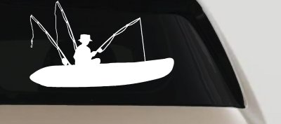 Man Kayak Fishing Car or Truck Window Vinyl Decal Sticker