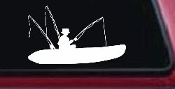 Man Kayak Fishing Car or Truck Window Decal Sticker