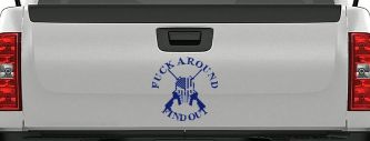 FAFO F*ck Around and Find Out with Flag Skull AR 15 Country Car or Truck Window Decal Sticker (Navy)