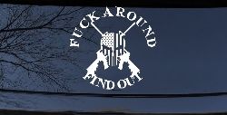 FAFO F*ck Around and Find Out with Flag Skull AR 15 Country Car or Truck Window Decal Sticker
