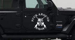 FAFO F*ck Around and Find Out with Flag Skull AR 15 Country Car or Truck Window Decal Sticker (White)