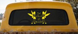 Tink Around N Find Out Tinkerbell Car or Truck Window Decal Sticker (Yellow)