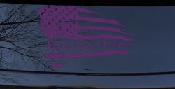 Fight Fight Fight American Flag Patriotic Car or Truck Window Decal Sticker (Violet)