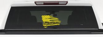 Fight Fight Fight American Flag Patriotic Car or Truck Window Decal Sticker (Yellow)