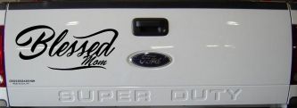 Blessed Mom Car or Truck Window Decal Sticker (Black)