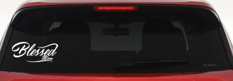 Blessed Mom Car or Truck Window Vinyl Decal Sticker (White)