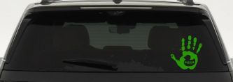 Muddy Wave Hand with Rubber Duck Off Road Car or Truck Window Decal Sticker (Lime)