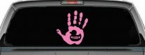 Muddy Wave Hand with Rubber Duck Off Road Car or Truck Window Decal Sticker (Pink)