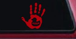 Muddy Wave Hand with Rubber Duck Off Road Car or Truck Window Vinyl Decal Sticker (Red)