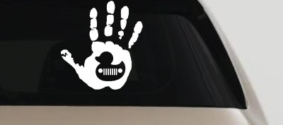 Muddy Wave Hand with Rubber Duck Off Road Car or Truck Window Vinyl Decal Sticker