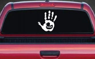 Muddy Wave Hand with Rubber Duck Off Road Car or Truck Window Decal Sticker