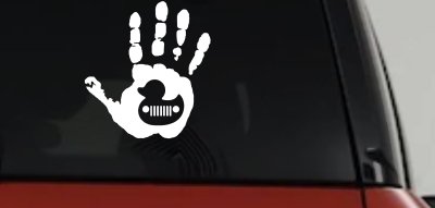 Muddy Wave Hand with Rubber Duck Off Road Car or Truck Window Vinyl Decal Sticker
